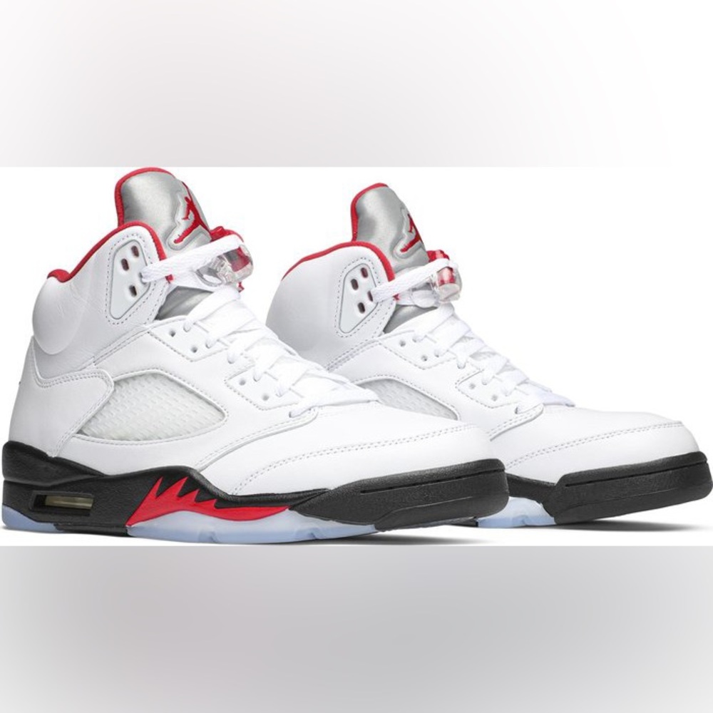 New Jordan 5 Retro Fire Red Silver Tongue (2020) (PC)